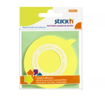   Öntapadós jegyzettömb STICK'N 70x70mm 360°-ban Öntapadós szövegbuborék forma sárga 50 lap