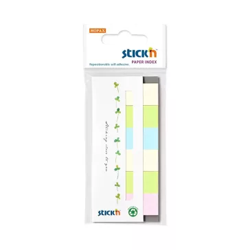   Öntapadó oldaljelölő STICK'N papír 45x15mm újrahasznosított mix 7x30 lap