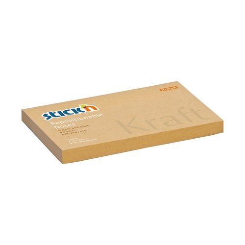 Öntapadós jegyzettömb STICK'N kraft notes 76x127mm natúr barna 100 lap