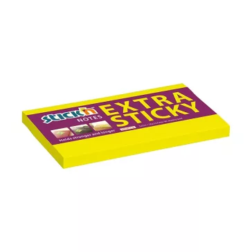   Öntapadós jegyzettömb STICK'N extra erős 76x127mm neon sárga 90 lap