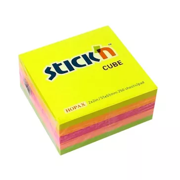   Öntapadós jegyzettömb STICK'N 51x51mm neon mix 250 lap