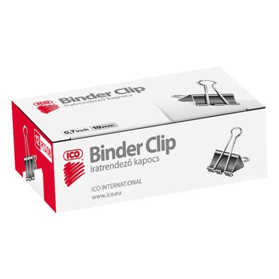Binder csipesz ICO 19mm 12 darabos