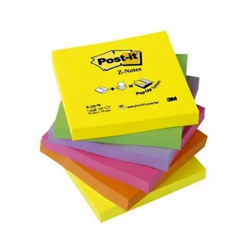   Öntapadós jegyzettömb 3M Post-it R-330-NR Z szivárvány 76x76mm 100 lap 6 tömb neon színek