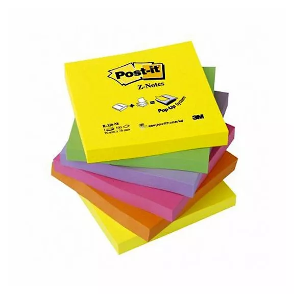 Öntapadós jegyzettömb 3M Post-it R-330-NR Z szivárvány 76x76mm 100 lap 6 tömb neon színek Öntapadós jegyzettömb 3M Post-it R-330-NR Z szivárvány 76x76mm 100 lap 6 tömb neon színek