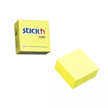   Öntapadós jegyzettömb STICK'N 76x76mm neon sárga 400 lap