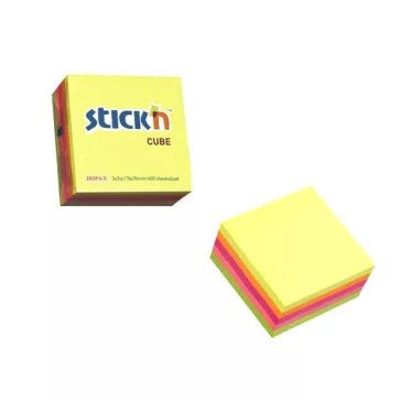   Öntapadós jegyzettömb STICK'N 76x76mm neon mix 400 lap