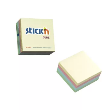   Öntapadós jegyzettömb STICK'N 76x76mm pasztell mix 400 lap
