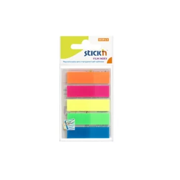   Öntapadó oldaljelölő STICK'N 45x12mm műanyag neon mix 5x25 lap