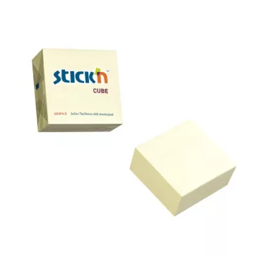   Öntapadós jegyzettömb STICK'N 76x76mm pasztell sárga 400 lap
