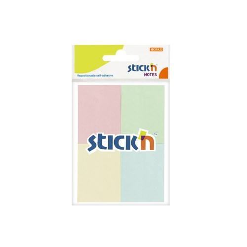 Öntapadós jegyzettömb STICK'N 38x51mm pasztell mix 4x50 lap