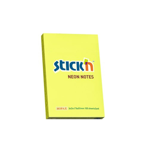 Öntapadós jegyzettömb STICK'N 76x51mm sárga 100 lap