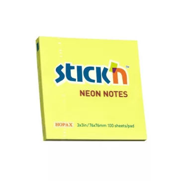Öntapadós jegyzettömb STICK'N 76x76mm sárga 100 lap