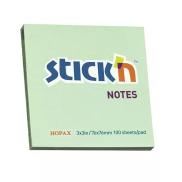   Öntapadós jegyzettömb STICK'N 76x76mm pasztell zöld 100 lap