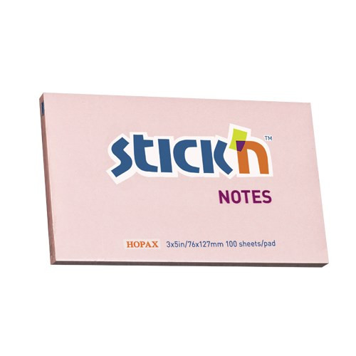 Öntapadós jegyzettömb STICK'N 76x127mm pasztell pink 100 lap