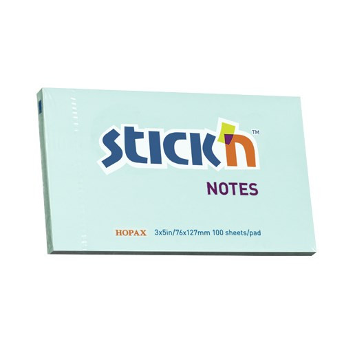 Öntapadós jegyzettömb STICK'N 76x127mm pasztell kék 100 lap
