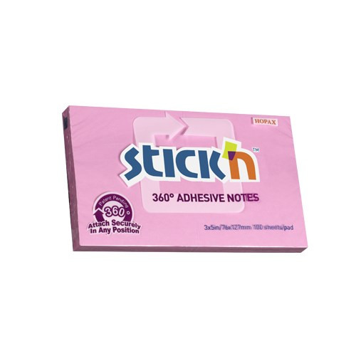Öntapadós jegyzettömb STICK'N 76x127mm 360°-ban tapadó lila 100 lap