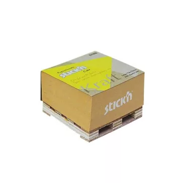   Öntapadós jegyzettömb STICK'N Kraft cube 76x76mm mini raklapos natúr barna 400 lap
