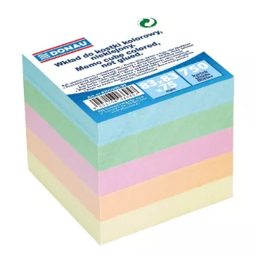Kockatömb színes DONAU 8,3x8,3 cm nem ragasztott pasztell