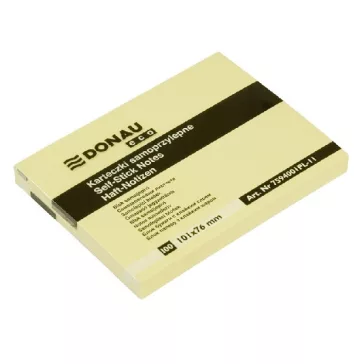 Öntapadós jegyzettömb DONAU ECO 101x76 mm 100 lap sárga
