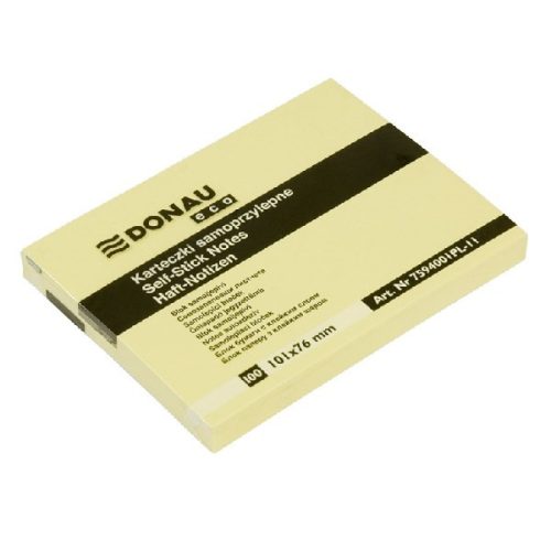 Öntapadós jegyzettömb DONAU ECO 101x76 mm 100 lap sárga