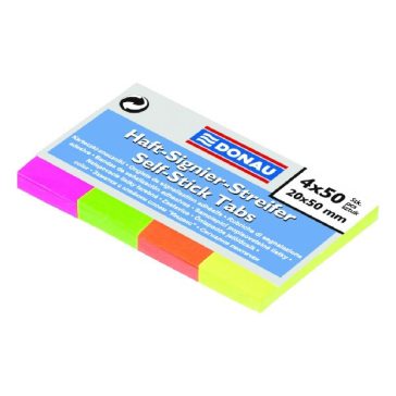   Oldaljelölő DONAU 20x50 mm papír vegyes neon szín 4x50 lap