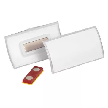   Névjegykitűző DURABLE Click Fold 40x75 mm mágneses elfordulásmentes átlátszó