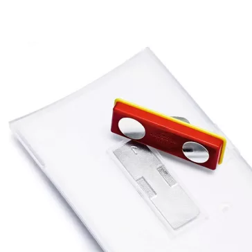   Névjegykitűző DURABLE Click Fold 54x90 mm mágneses elfordulásmentes átlátszó