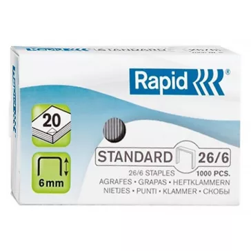 Tűzőkapocs RAPID 26/6 1000 darabos