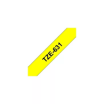   Feliratozó szalag BROTHER TZe-631 12mmx8m laminált sárga alapon fekete írásszín