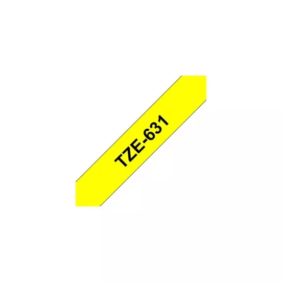 Feliratozó szalag BROTHER TZe-631 12mmx8m laminált sárga alapon fekete írásszín