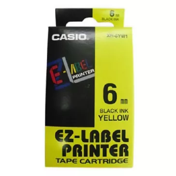   Feliratozó szalag CASIO XR 6 YW1 6mm x 8m sárga alapon fekete írásszín