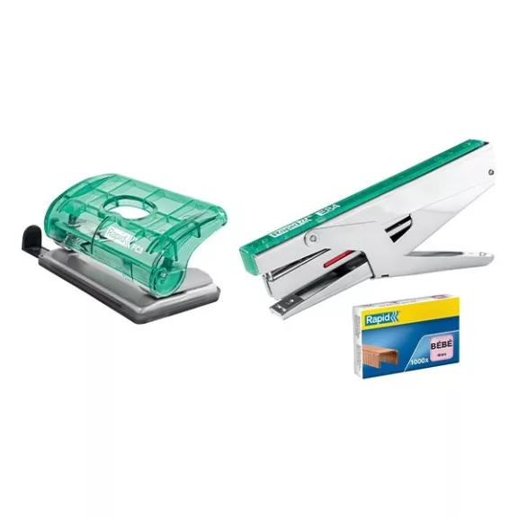 Lyukasztó RAPID Colour Breeze mini 2 lyukú zöld