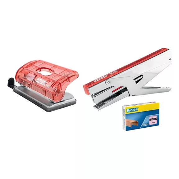 Lyukasztó RAPID Colour Breeze mini 2 lyukú korall