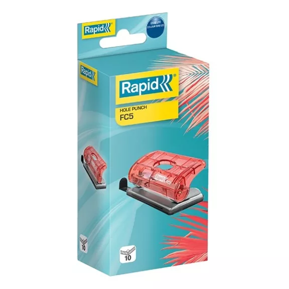 Lyukasztó RAPID Colour Breeze mini 2 lyukú korall