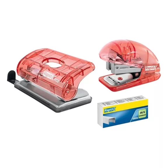 Tűzőgép mini RAPID Colour Breeze 24/6-26/6 10 lap korall