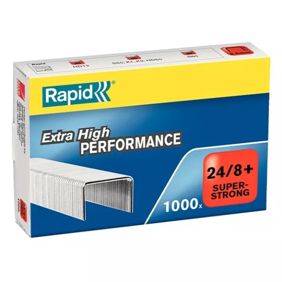 Tűzőkapocs RAPID Superstrong 24/8+ horganyzott 1000 darabos