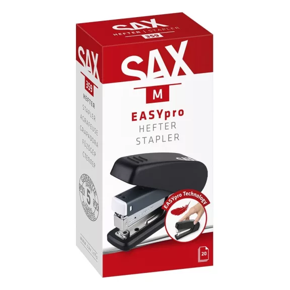 Tűzőgép SAX 359 M Easypro 20 lap 24/6-26/6 fekete Tűzőgép SAX 359 M Easypro 20 lap 24/6-26/6 fekete