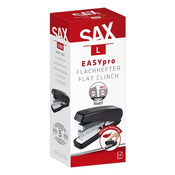 Tűzőgép SAX 559 L Easypro 25 lap 24/6-26/6 fekete Tűzőgép SAX 559 L Easypro 25 lap 24/6-26/6 fekete