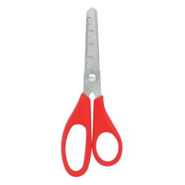   Olló iskolai GRAND kerekített vonalzós 13cm vegyes színekben