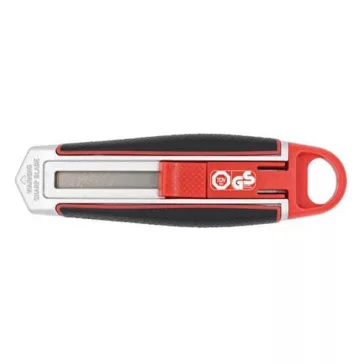   Univerzális vágókés WEDO 18 mm biztonsági 13,6 cm fém test gumi fogórész fém sínnel piros rövid pengével