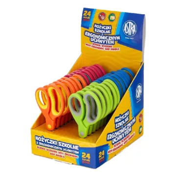 Olló iskolai ASTRA kerekített bordázott 13cm