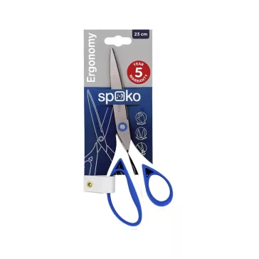 Olló irodai SPOKO Ergonomy 23 aszimetrikus kék-fehér
