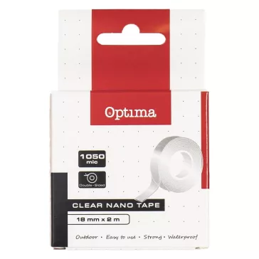 Ragasztószalag kétoldalas OPTIMA 18 mm x 2 m NANO