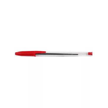Golyóstoll eldobható kupakos 0,7mm piros