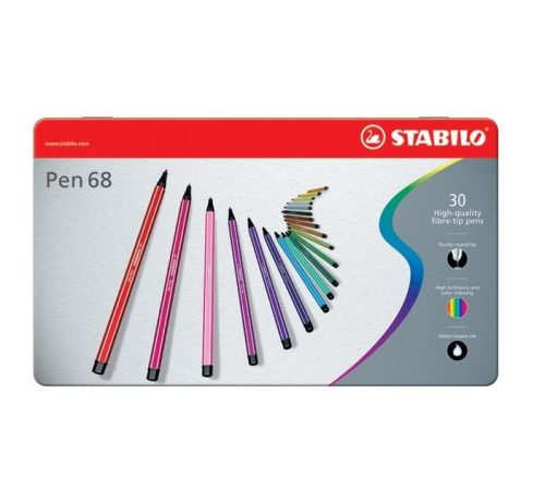 Filctoll STABILO Pen 68 30 darabos fém dobozban