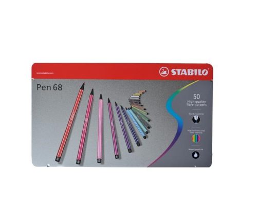 Filctoll STABILO Pen 68 50 darabos fém dobozban