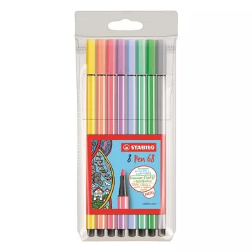 Filctoll STABILO Pen 68 8 darabos pasztell színben