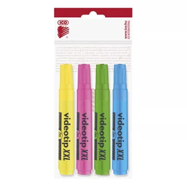 Szövegkiemelő készlet ICO Videotip XXL 1-4mm 4 darabos