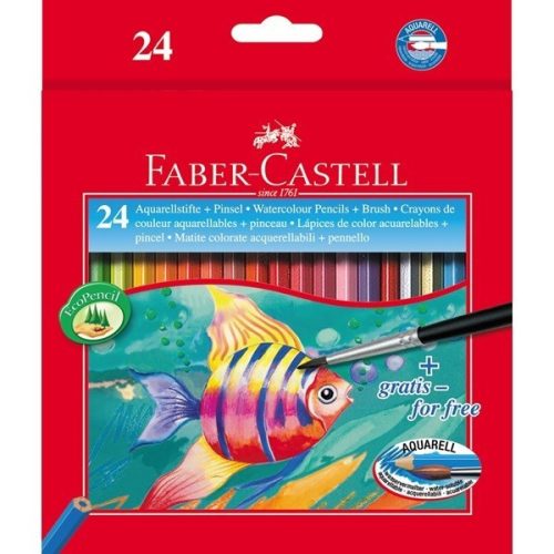 Színes ceruza FABER-CASTELL Aquarell hatszögletű 24 darabos+ecset