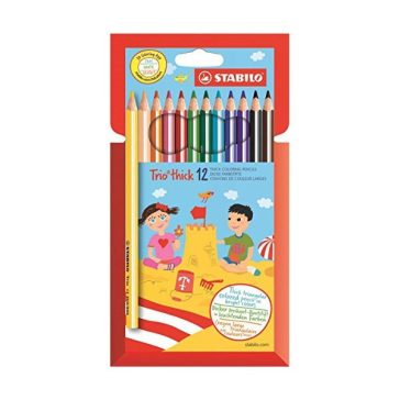   Színes ceruza STABILO Trio thick háromszögletű vastag 12 darabos